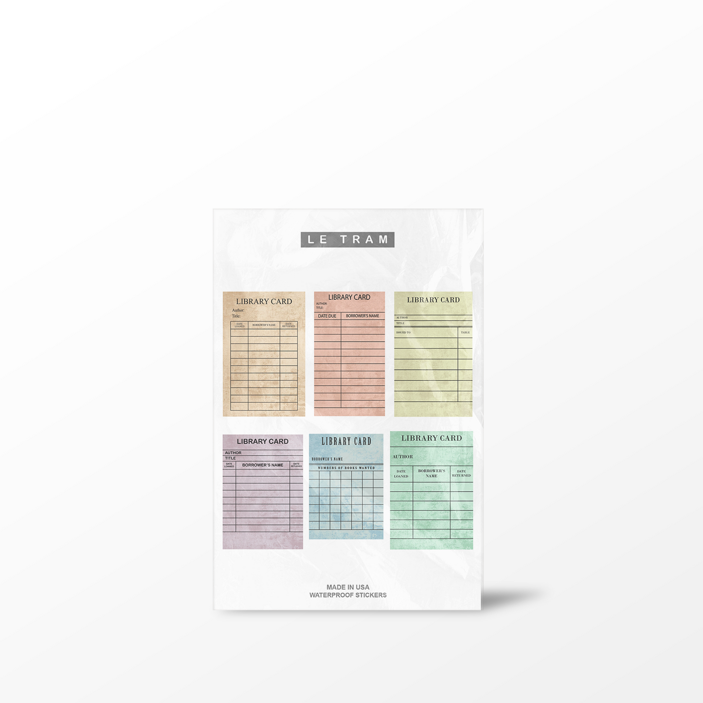 Le Tram Library Card - Clear Sticker Sheet