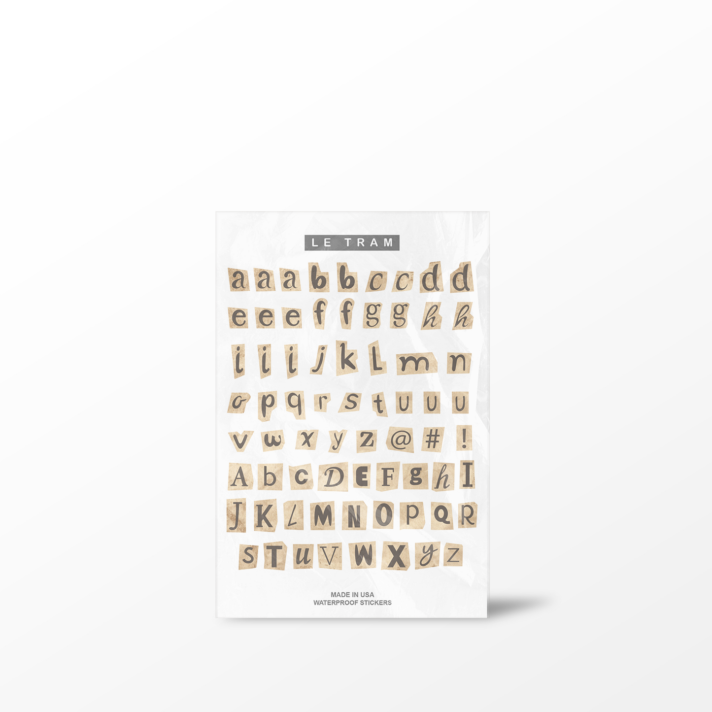 Le Tram Newspaper Letter Cutouts - Clear Sticker Sheet