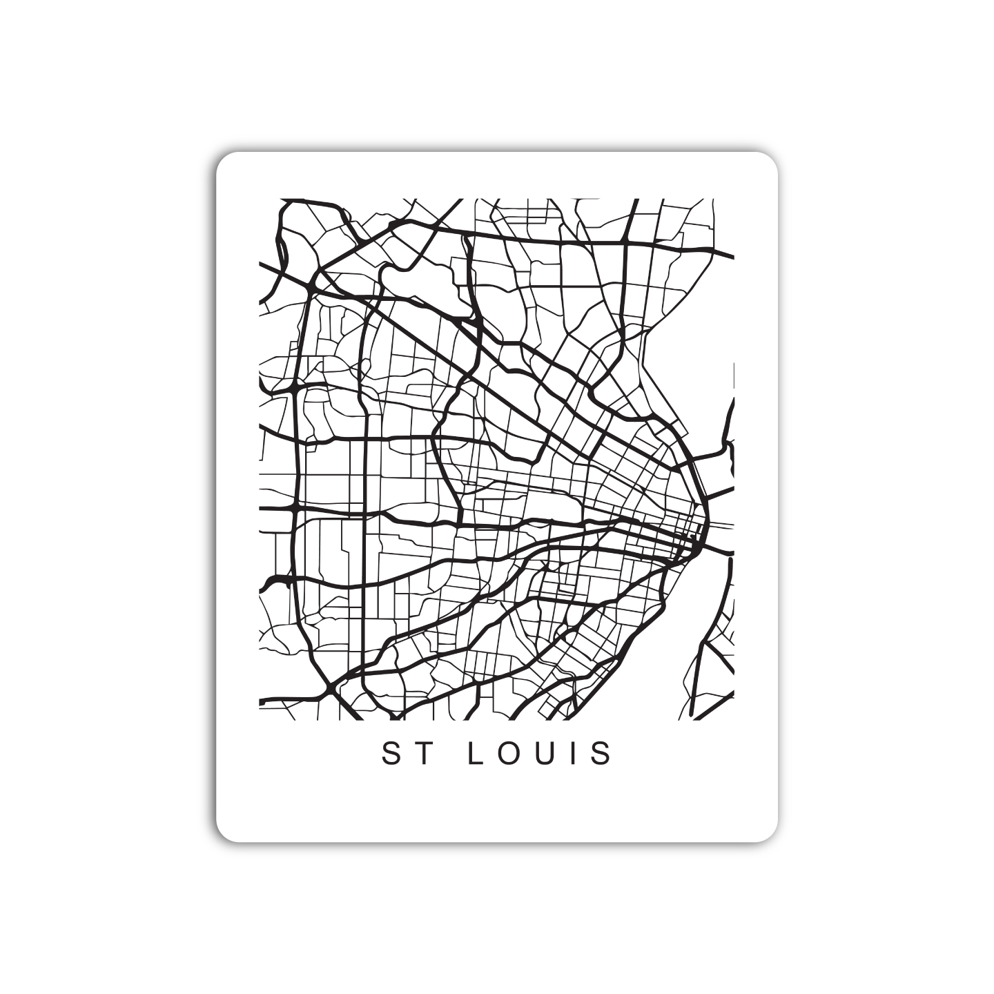 St. Louis U.S. Street Map Sticker