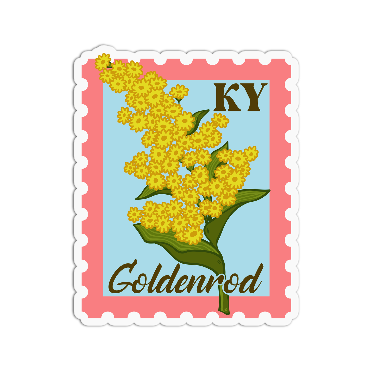 Kentucky Goldenrod State Flower Stamp Sticker