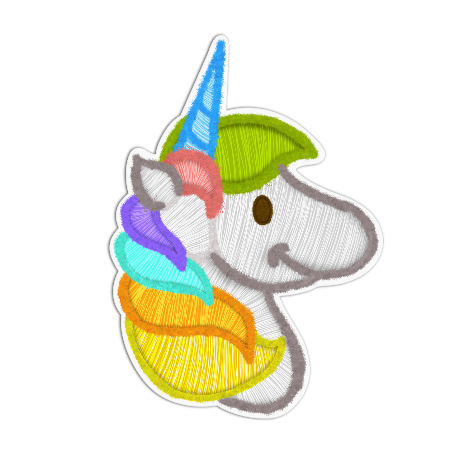 Unicorn Patch Style Textured Stickers