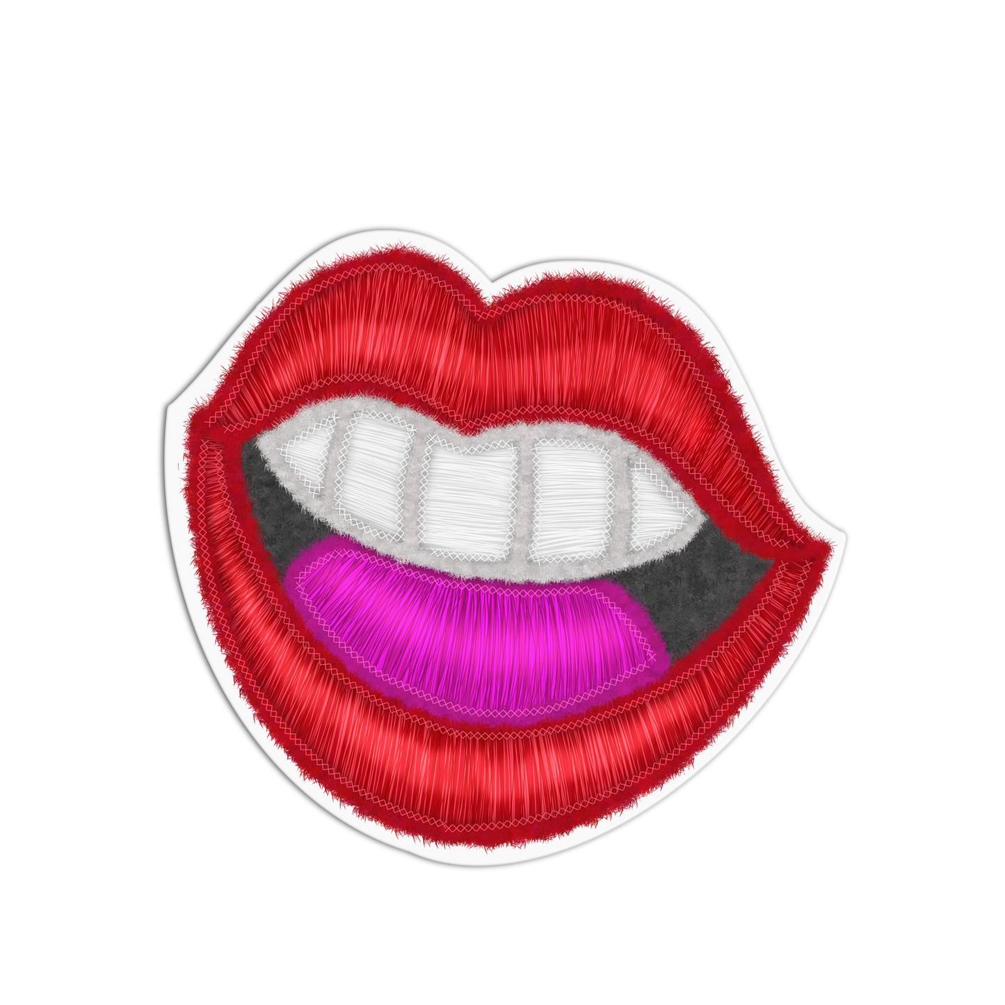 Mouth Patch Style Textured Stickers