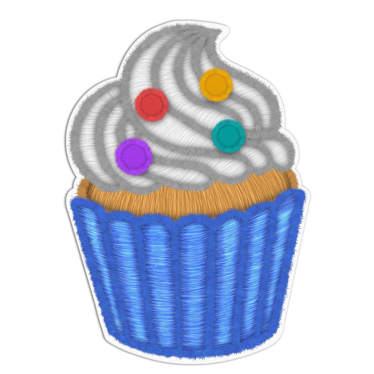 Cupcake Patch Style Textured Stickers