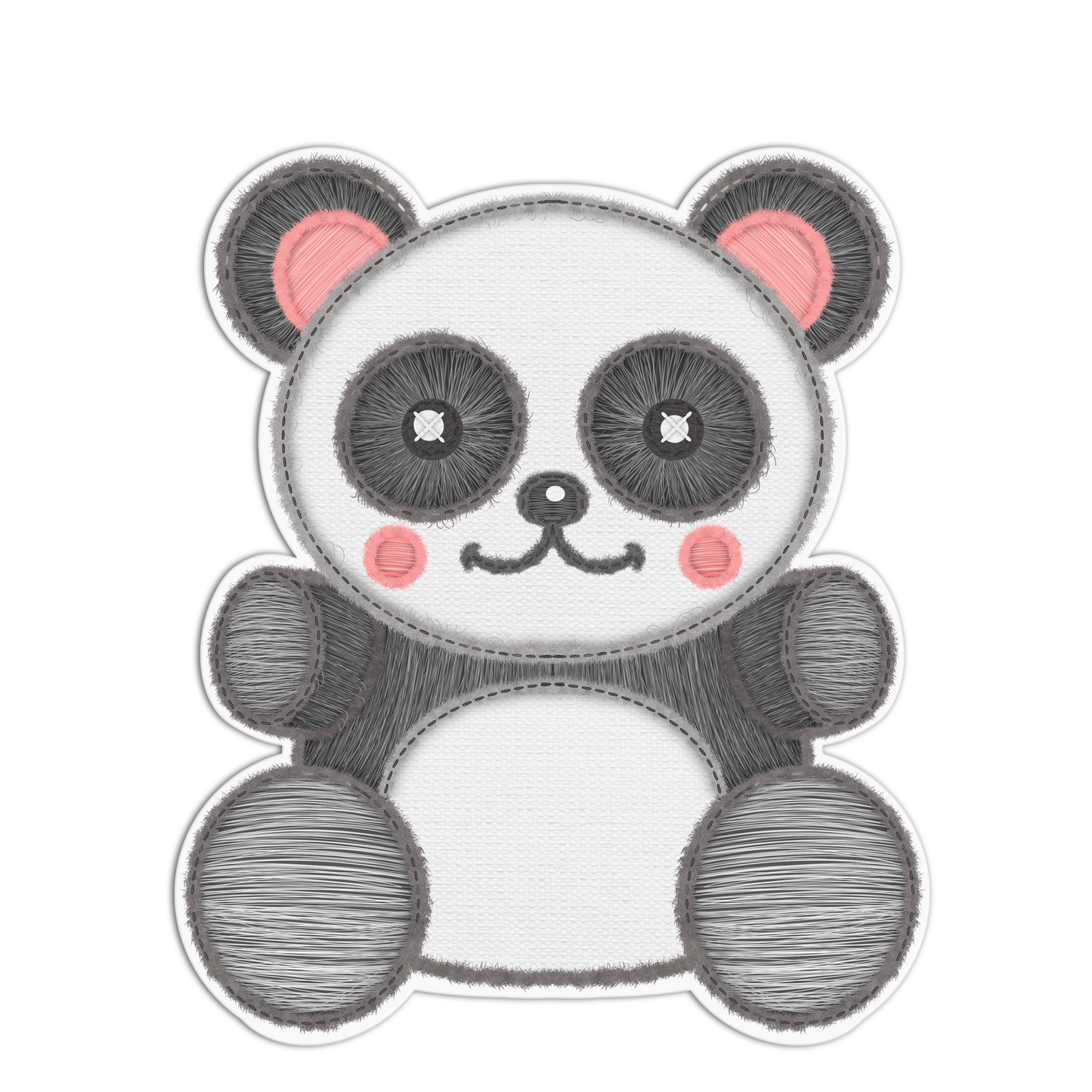 Panda Patch Style Textured Stickers