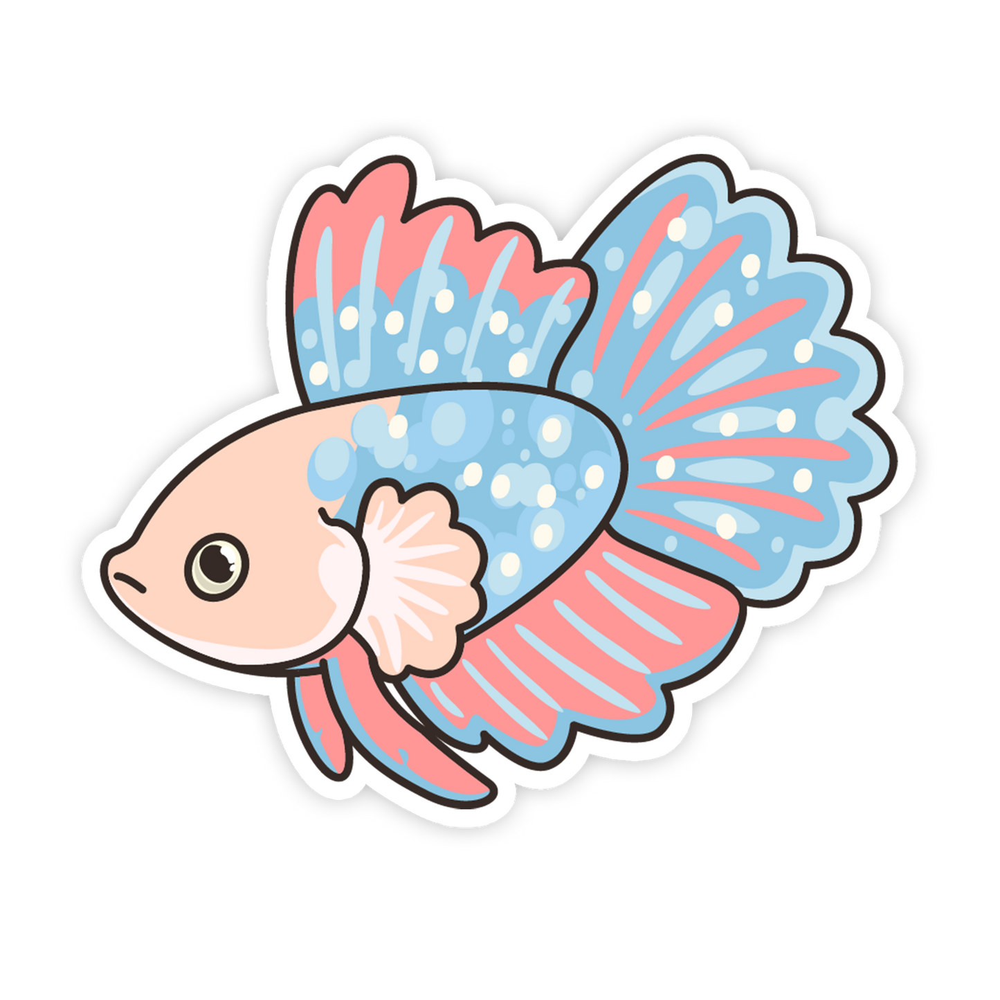 Pastel Cotton Candy Betta Fish Sticker