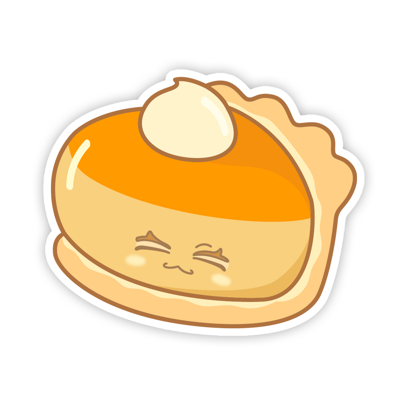 Cartoon-style pastry with a face on a white background