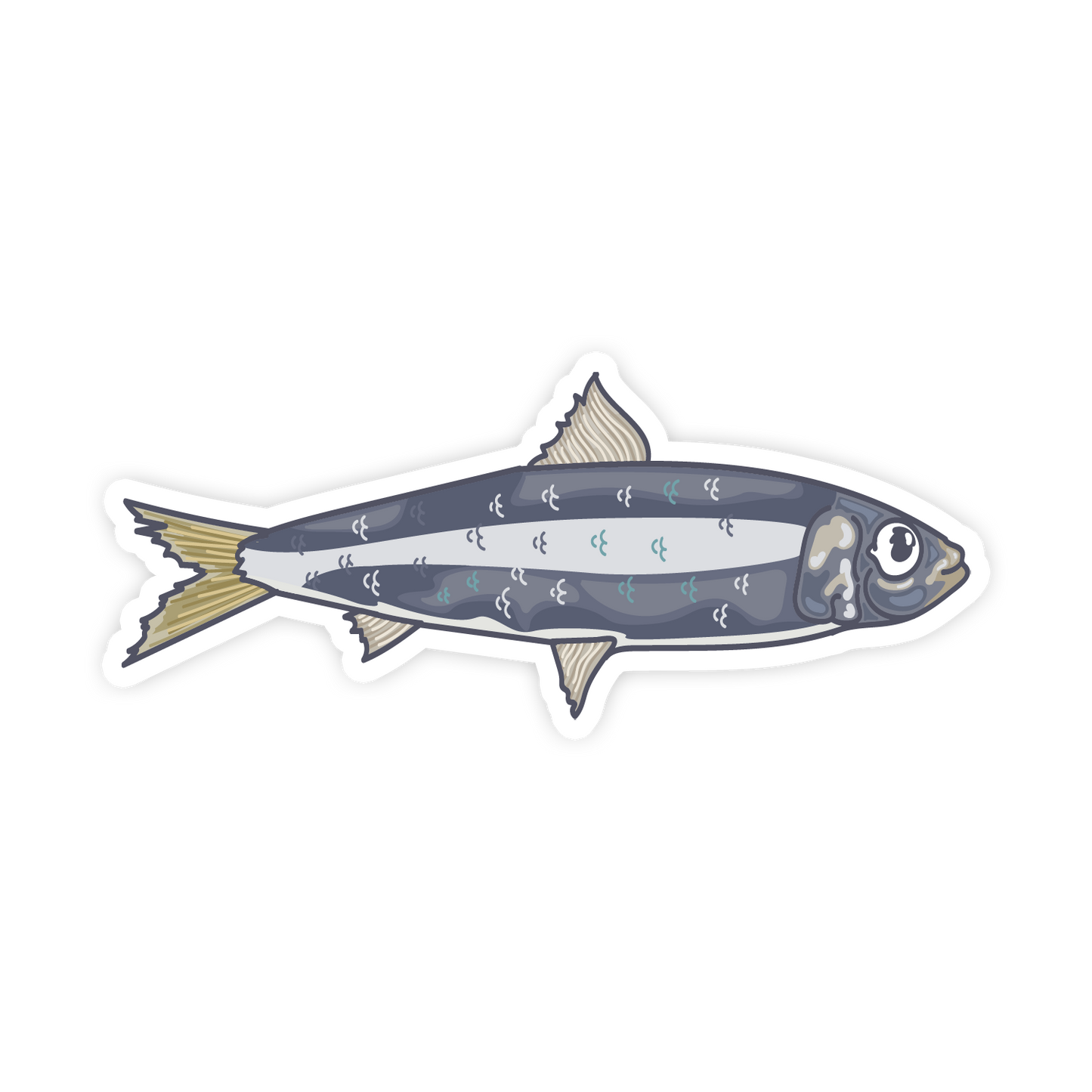 Sticker of a fish on a white background
