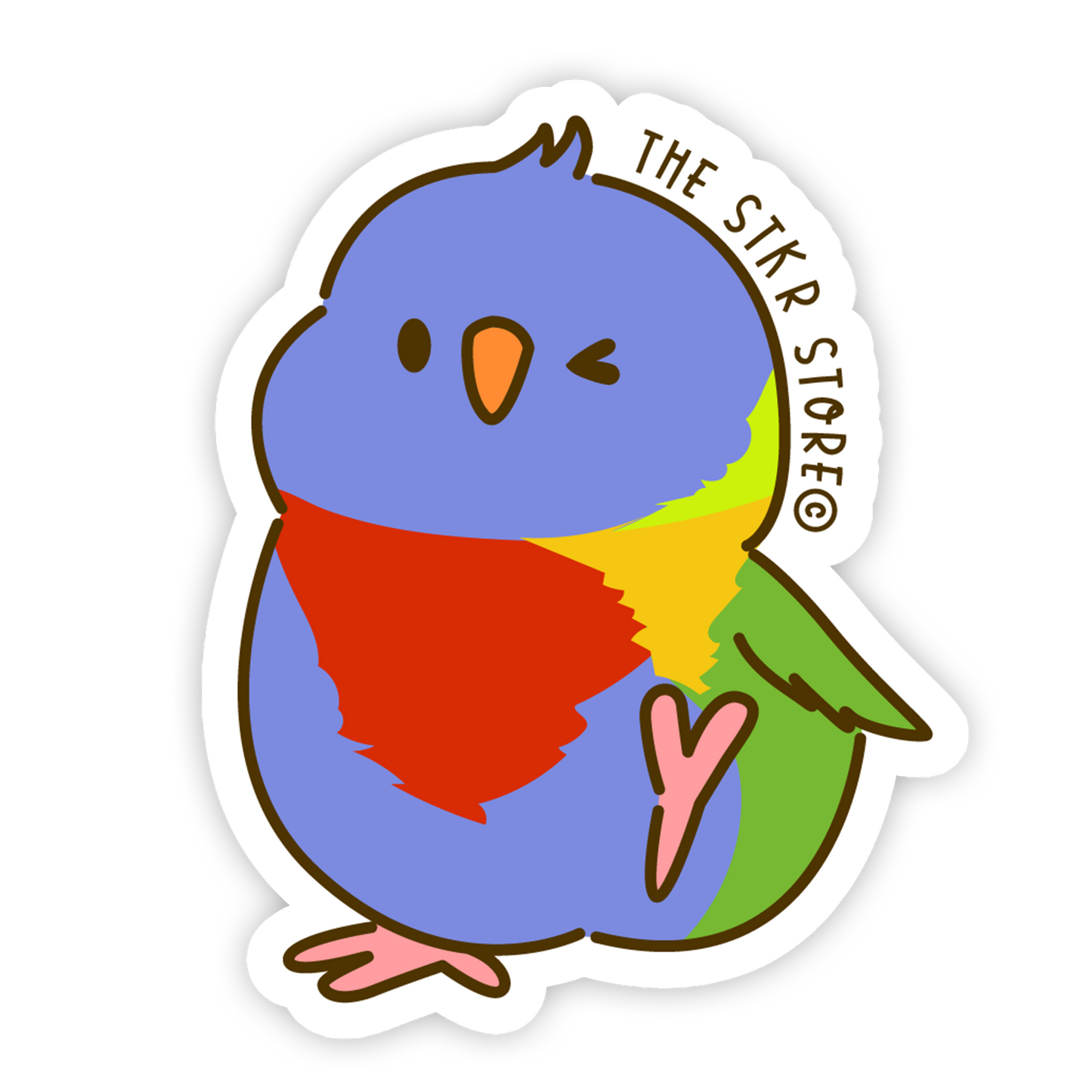 Painted Bunting - Kawaii Birds Sticker - The Stkr Store