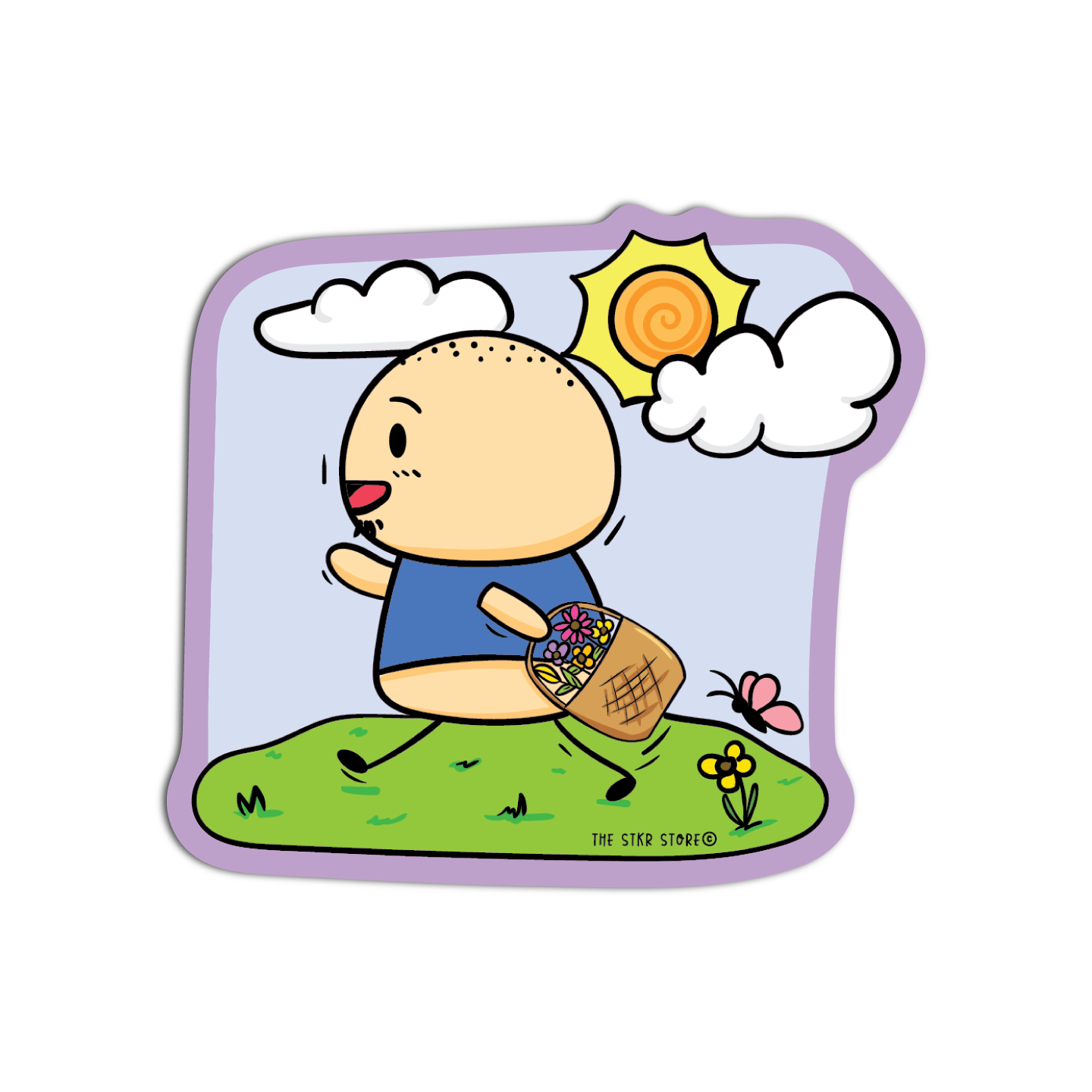 Sean with a Basket Sean Potato in Spring Season Sticker