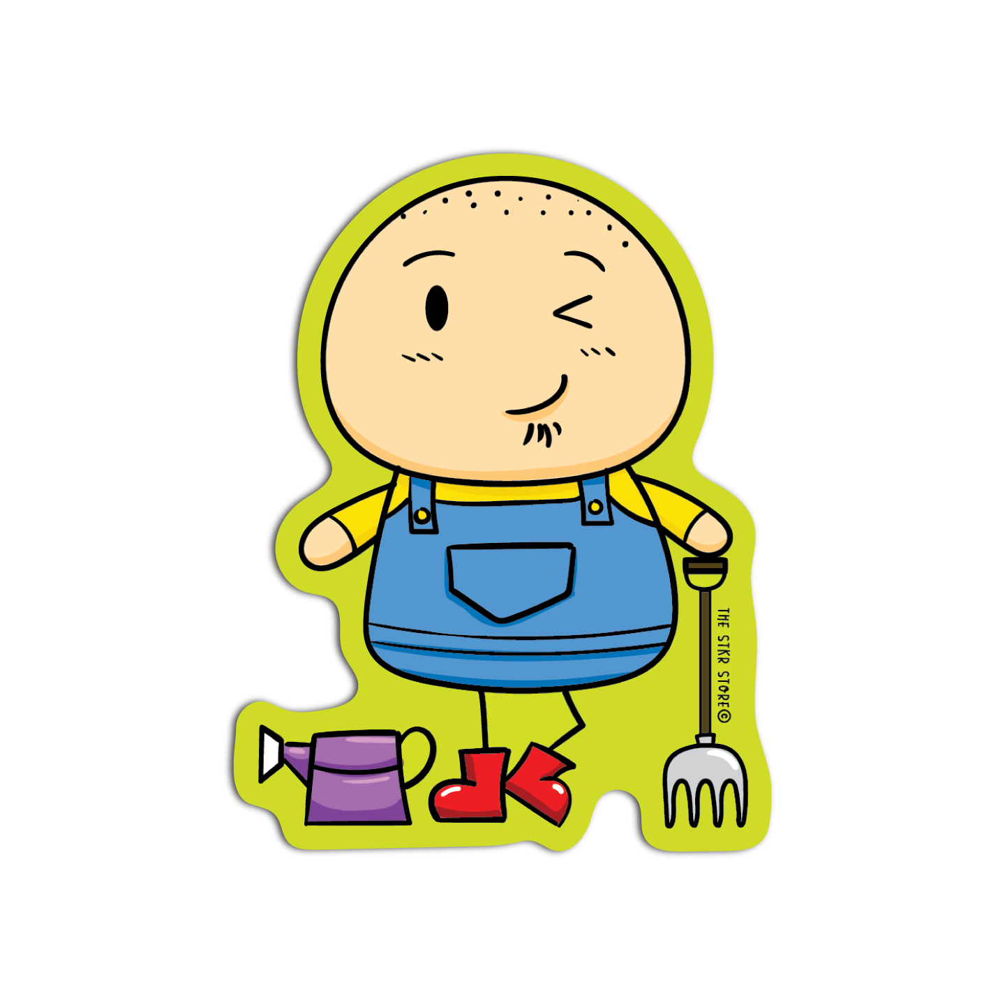 Sean with a Garden Rake Sean Potato in Spring Season Sticker