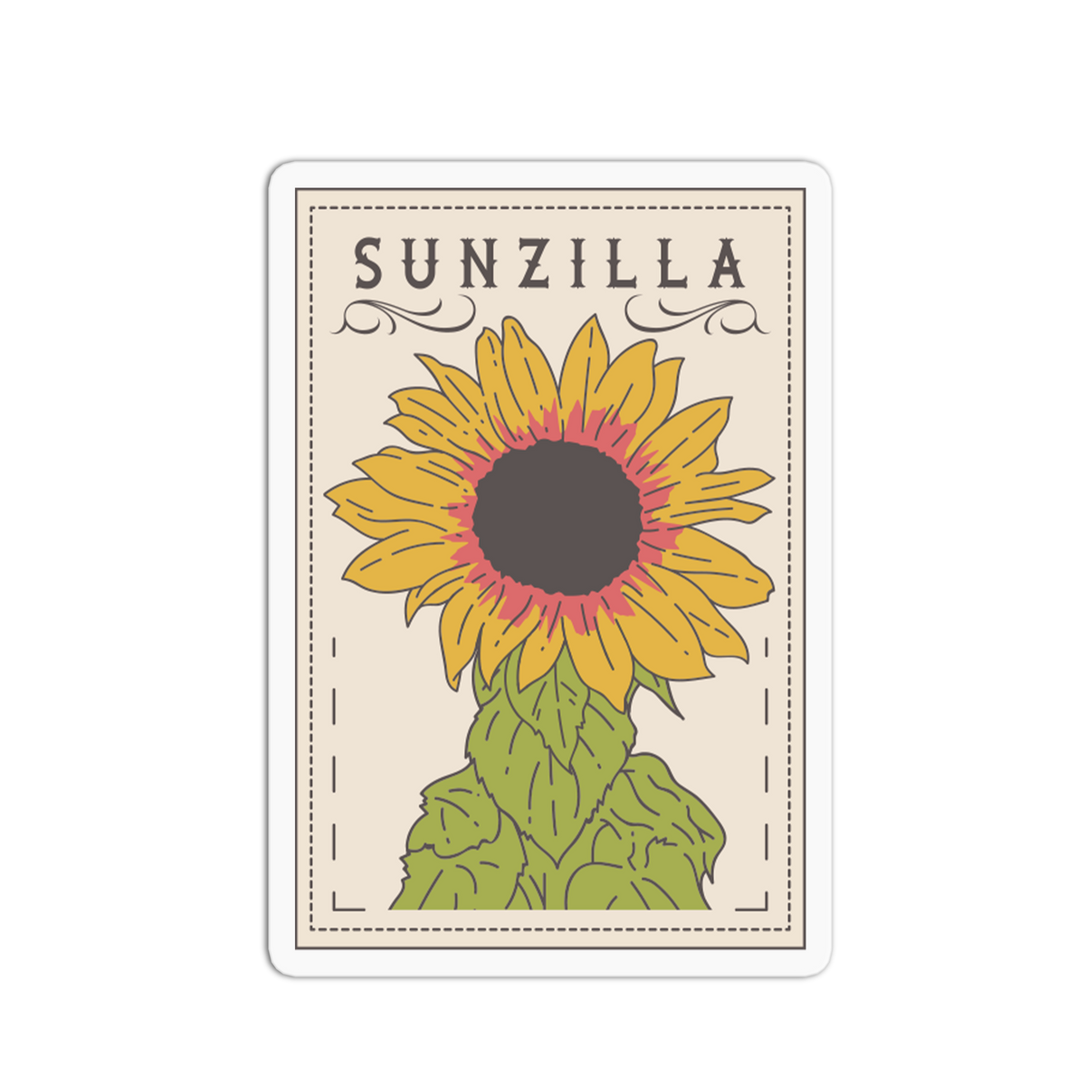 Sunzilla Flower Sunflower Packet Sticker