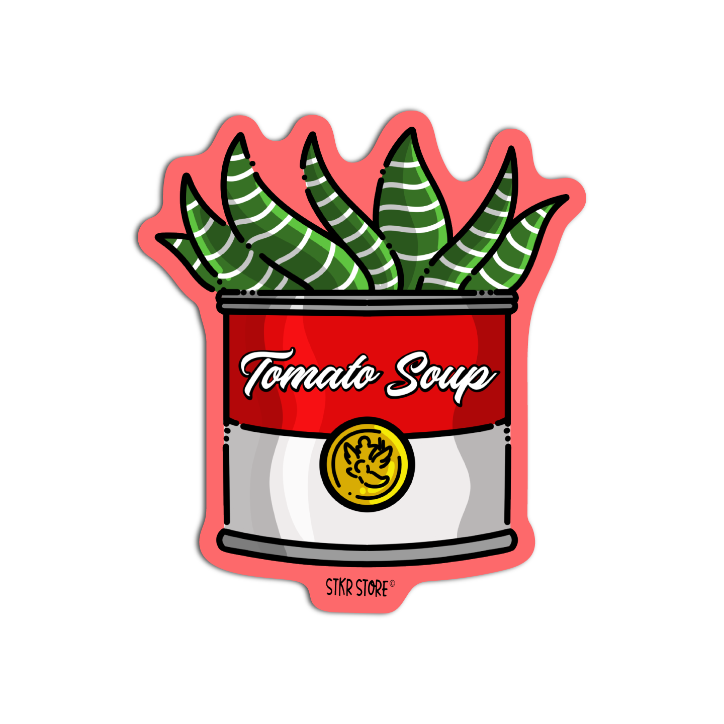 Plant in Tomato Soup Planters Sticker