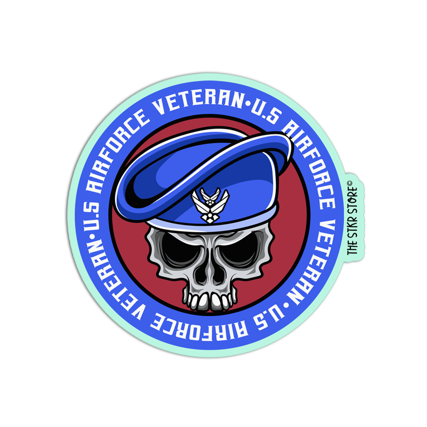 US Airforce Veteran skull Sticker