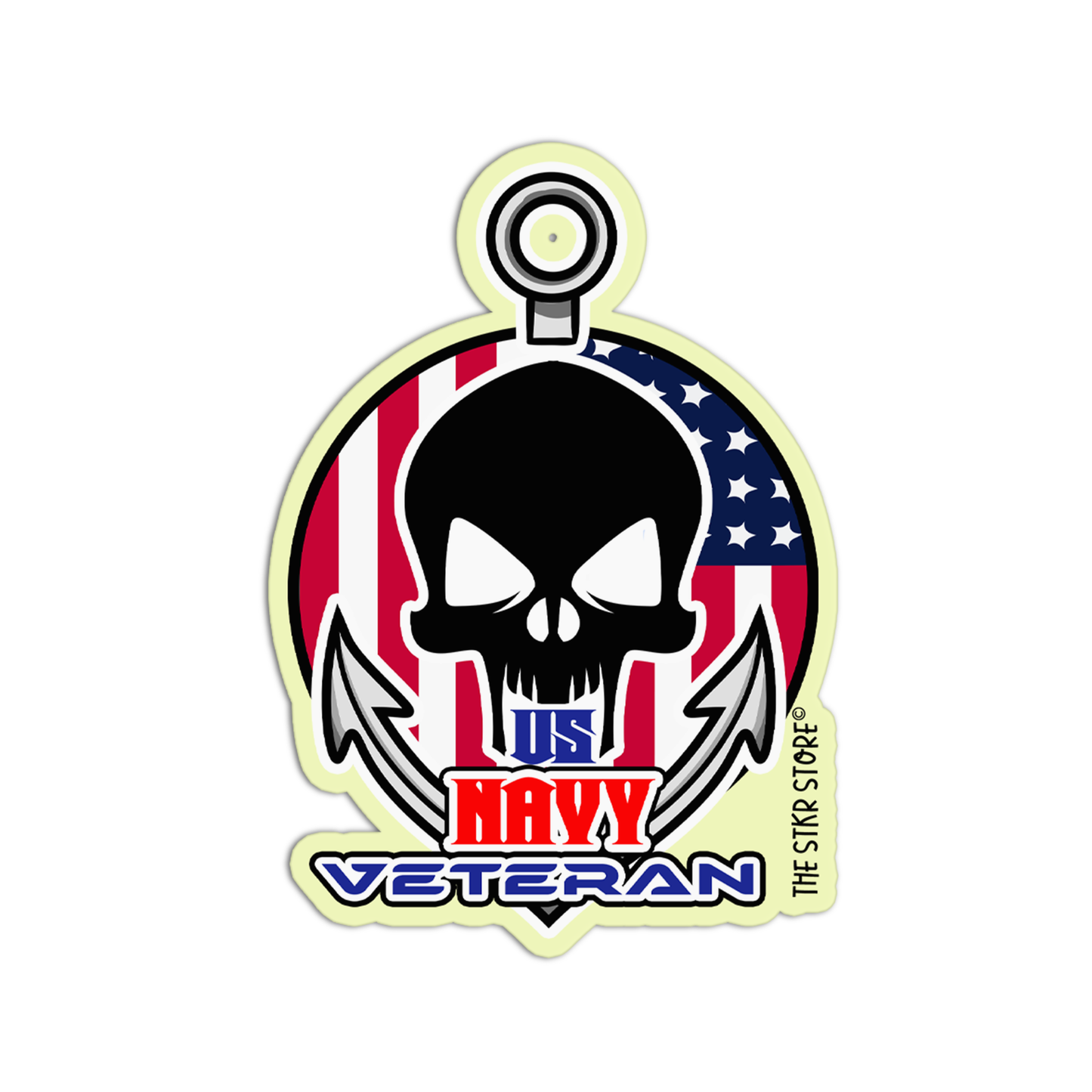 US Navy Veteran skull Sticker