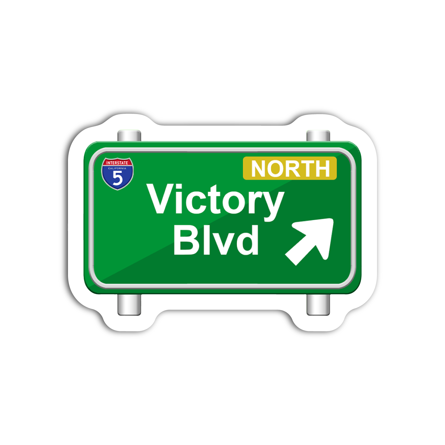 Victory Blvd Freeway Sign Sticker