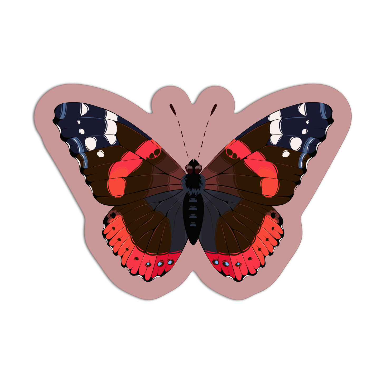 Vanessa Atalanta Butterfly Sticker