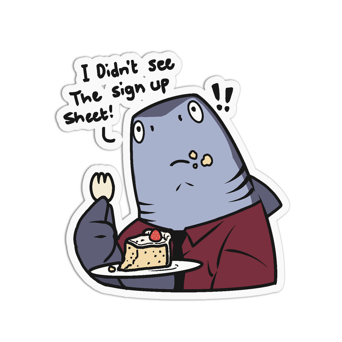 Free Cake Working Shark Sticker