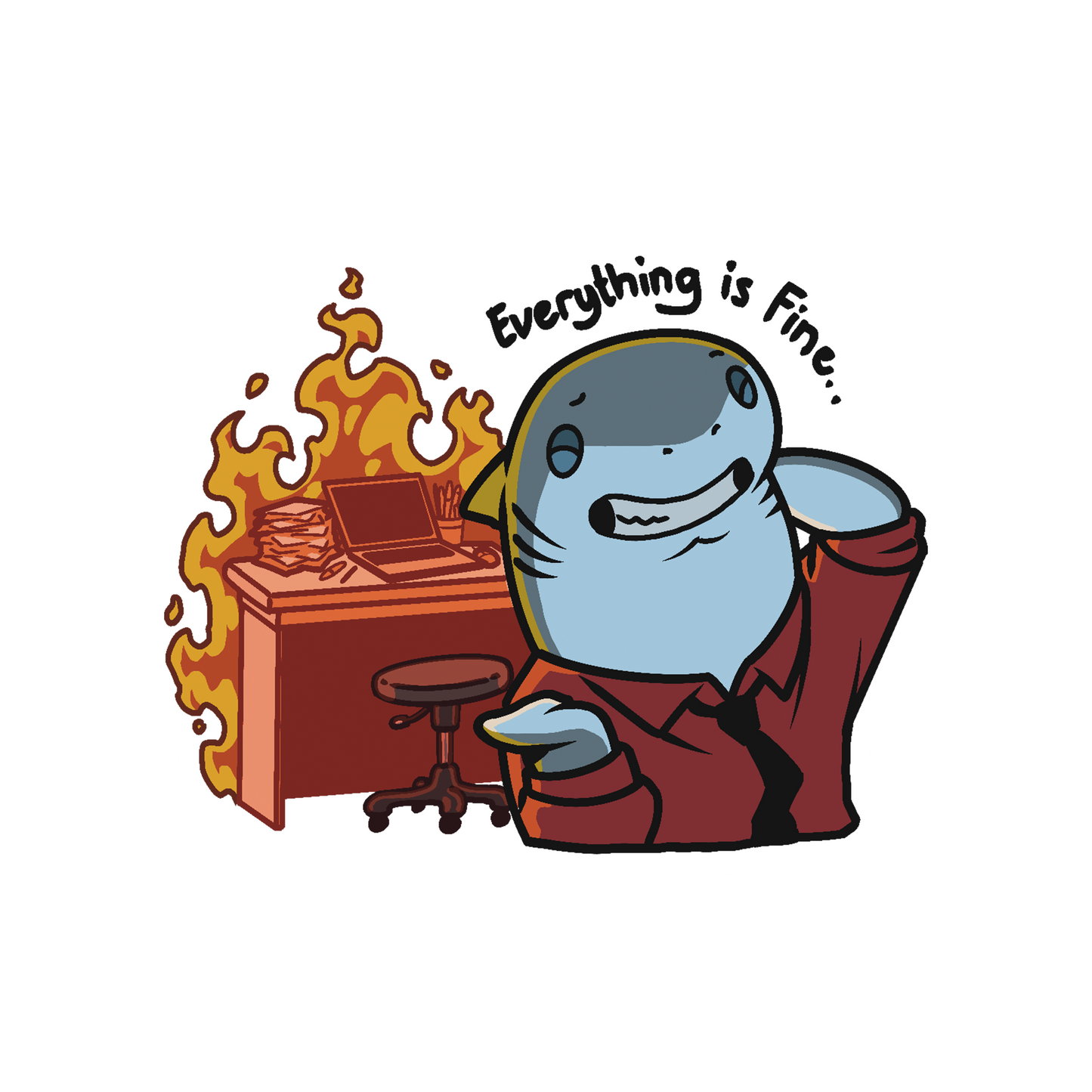 Company Time Working Shark Sticker