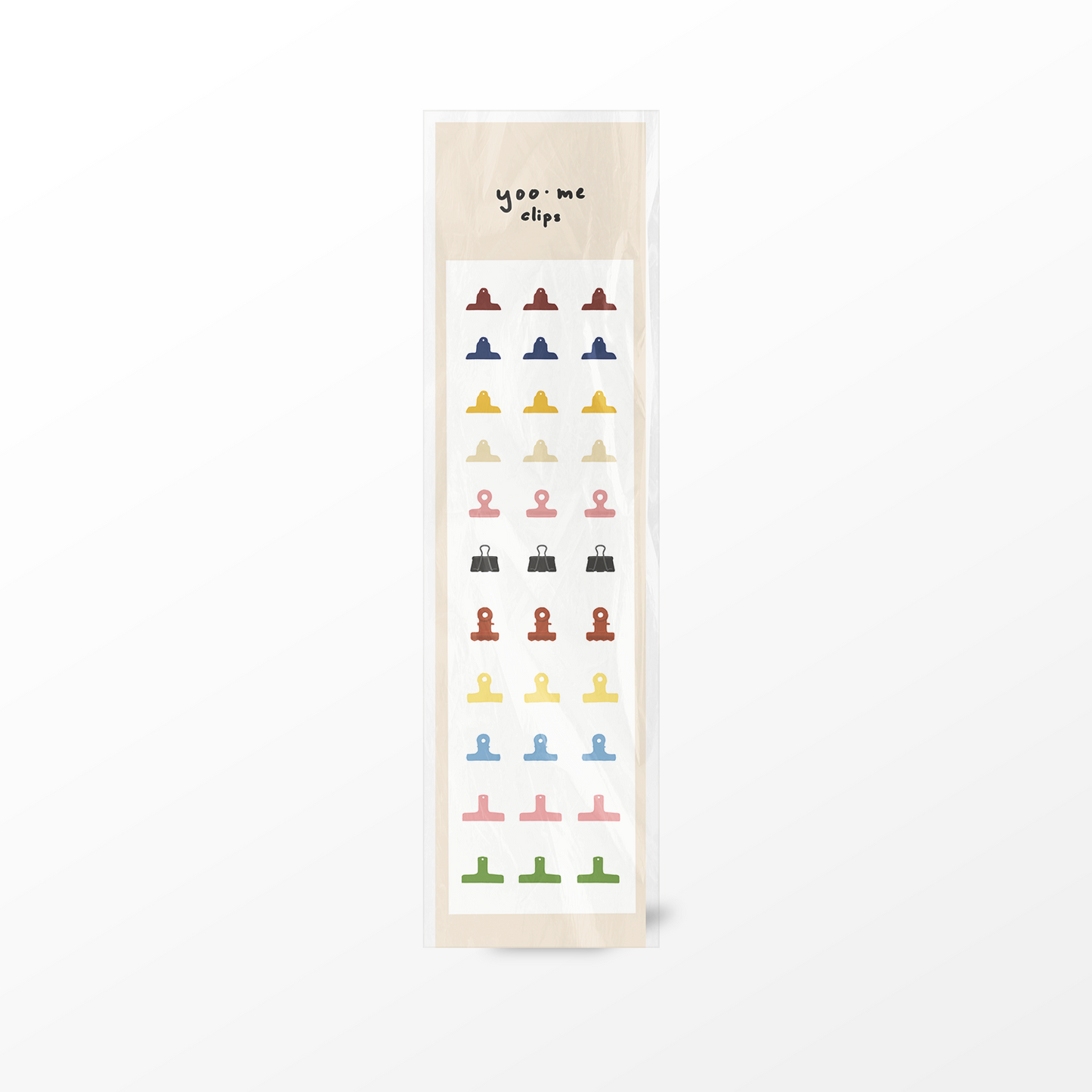 Colorful clip chart on a white background