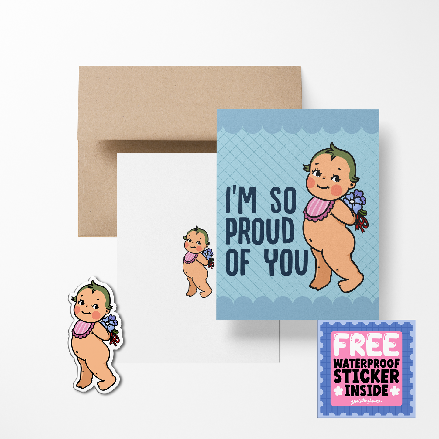 I'm So Proud Of You Retro Babies Greeting Cards