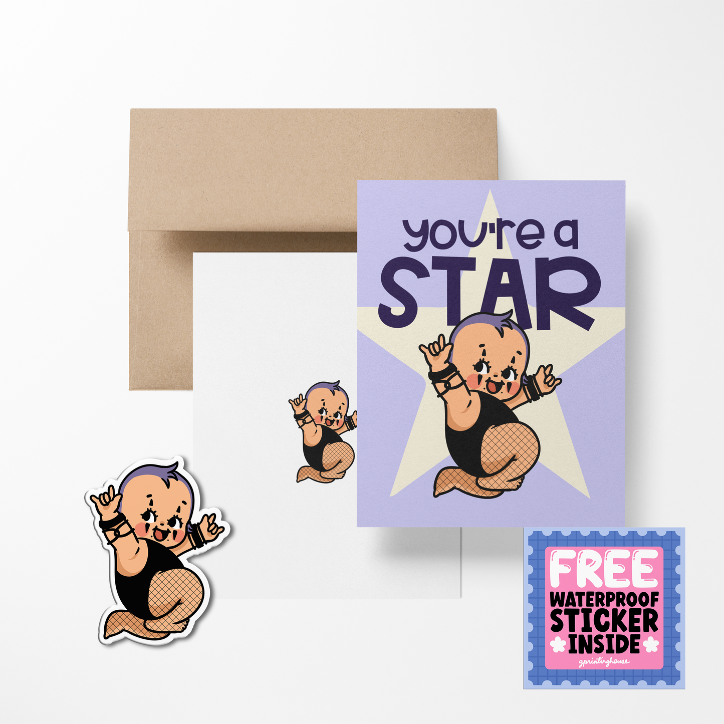 You're A Star Retro Babies Greeting Cards
