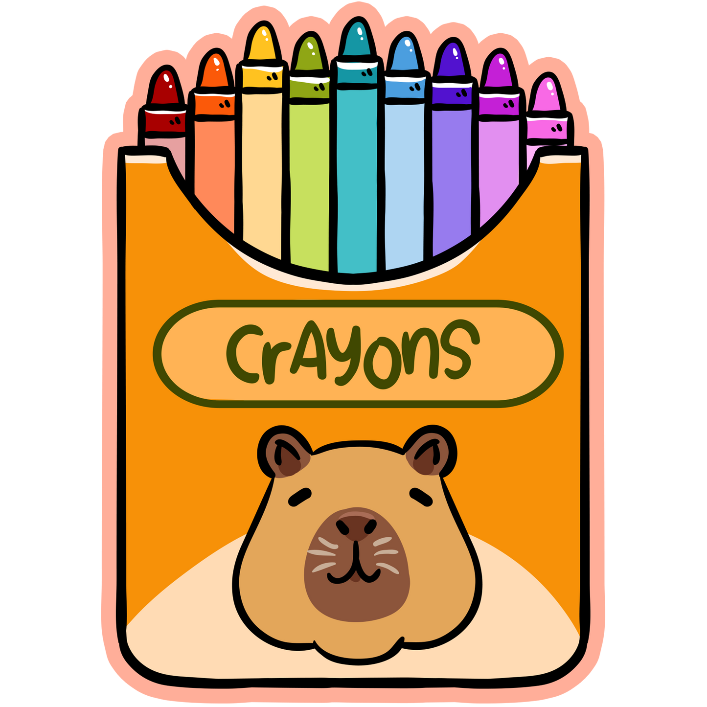 Capybara Crayons Art Materials Stickers