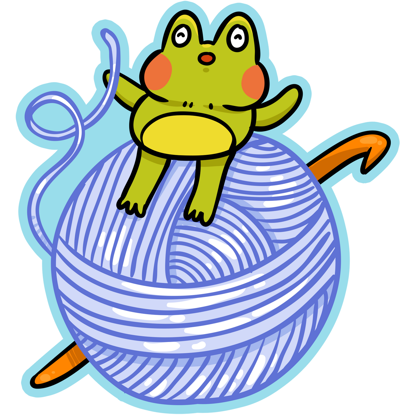 Frog Crochet Art Materials Stickers