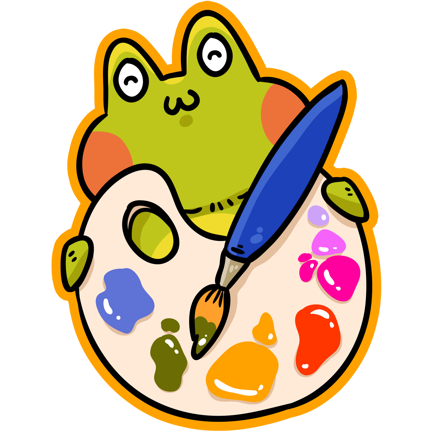 Frog Artist Art Materials Stickers
