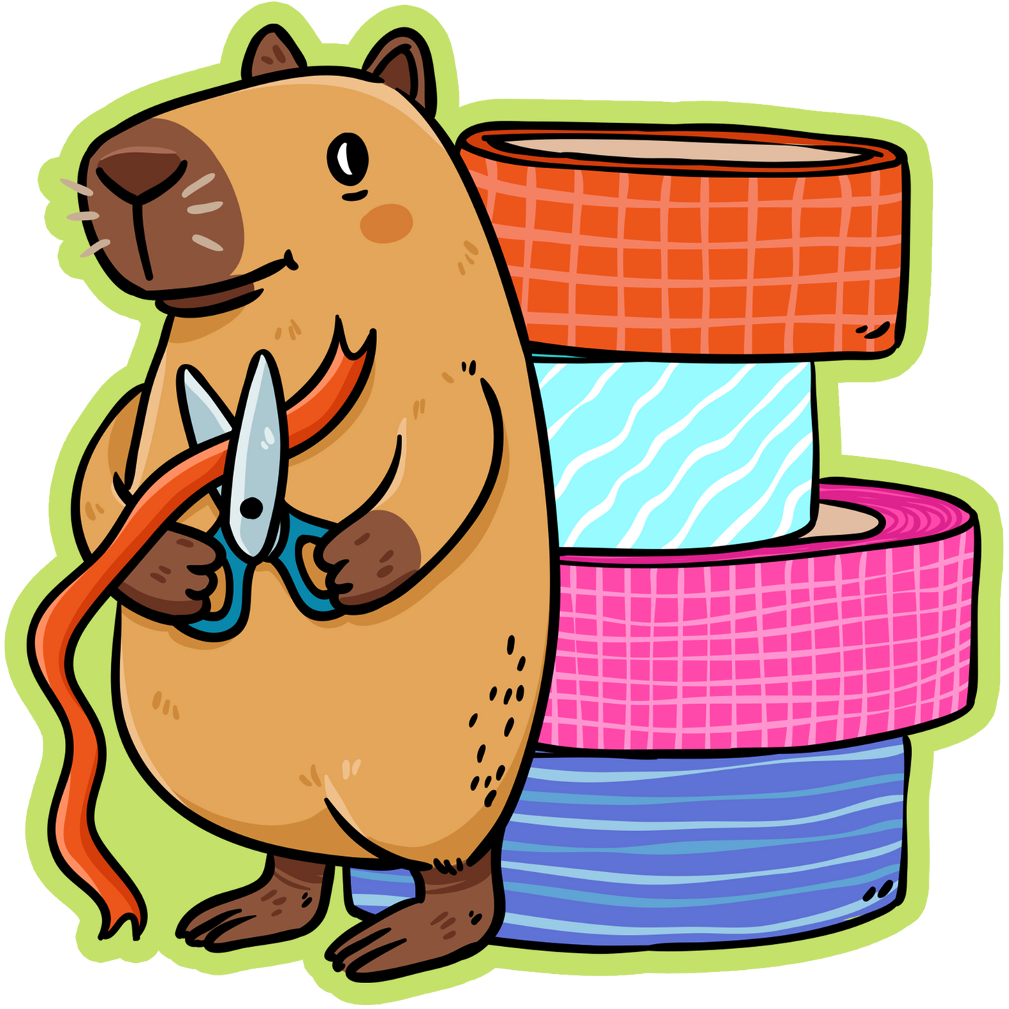 Capybara Tape Art Materials Stickers