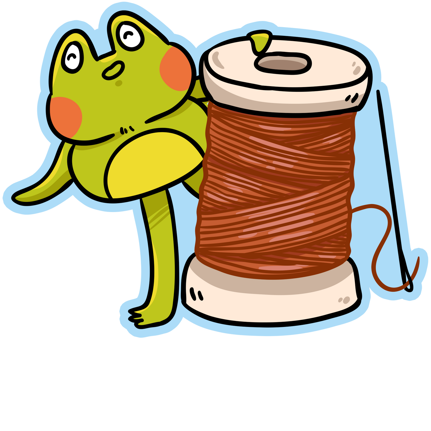 Frog Thread Art Materials Stickers