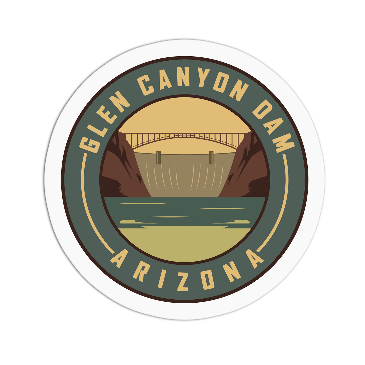 Glen Canyon Dam - Travel Series Arizona Sticker - The Stkr Store