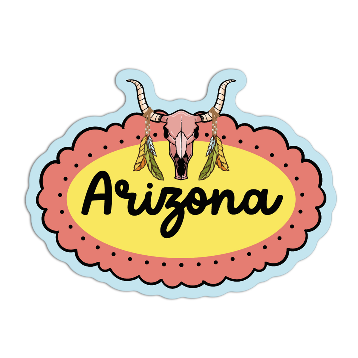 Feather Skull - Coquette Arizona Sticker