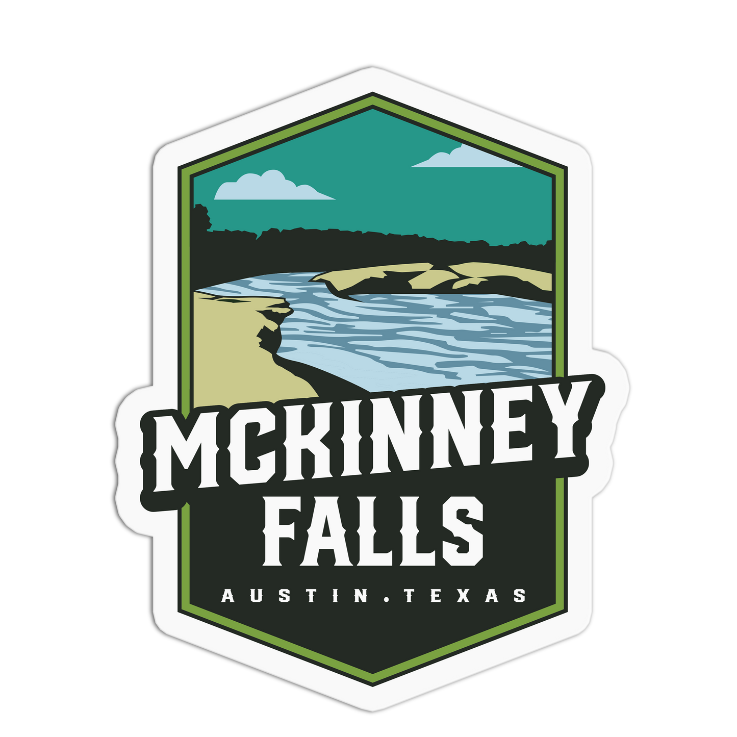 Mckinney Falls Travel Series Austin Texas Stickers