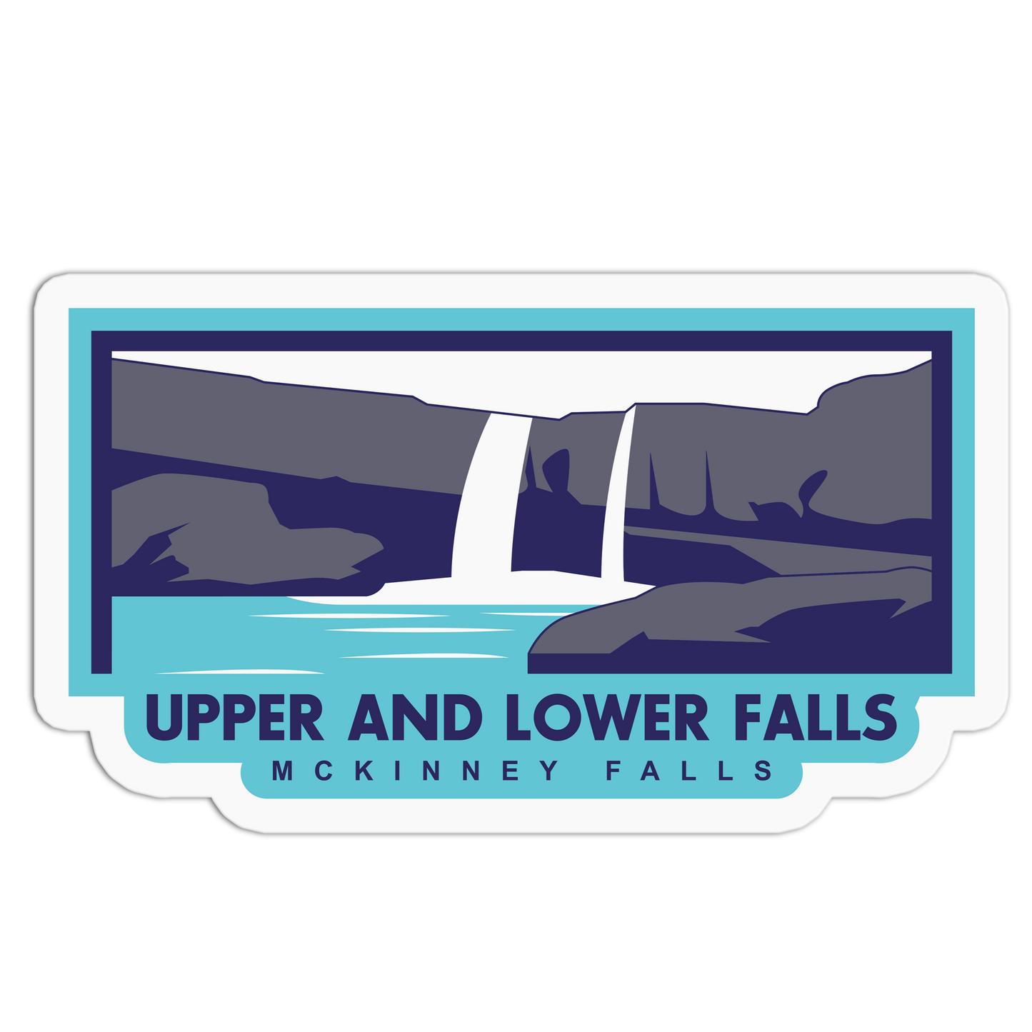 Upper and Lower Falls Travel Series Austin Texas Stickers