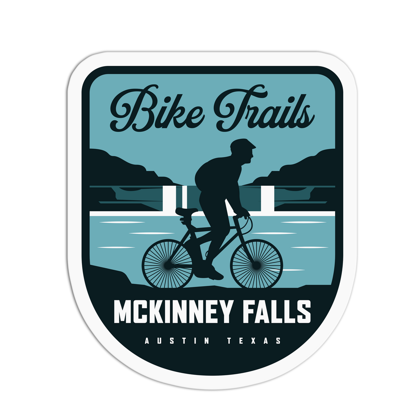 Bike Trails Mckinney Falls Travel Series Austin Texas Stickers