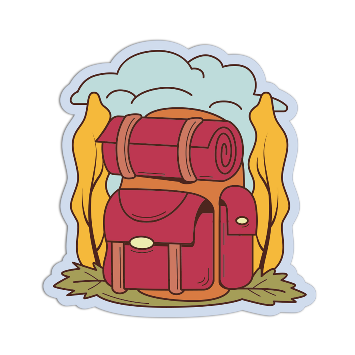 Hiking Backpack Autumn Outdoor Sticker
