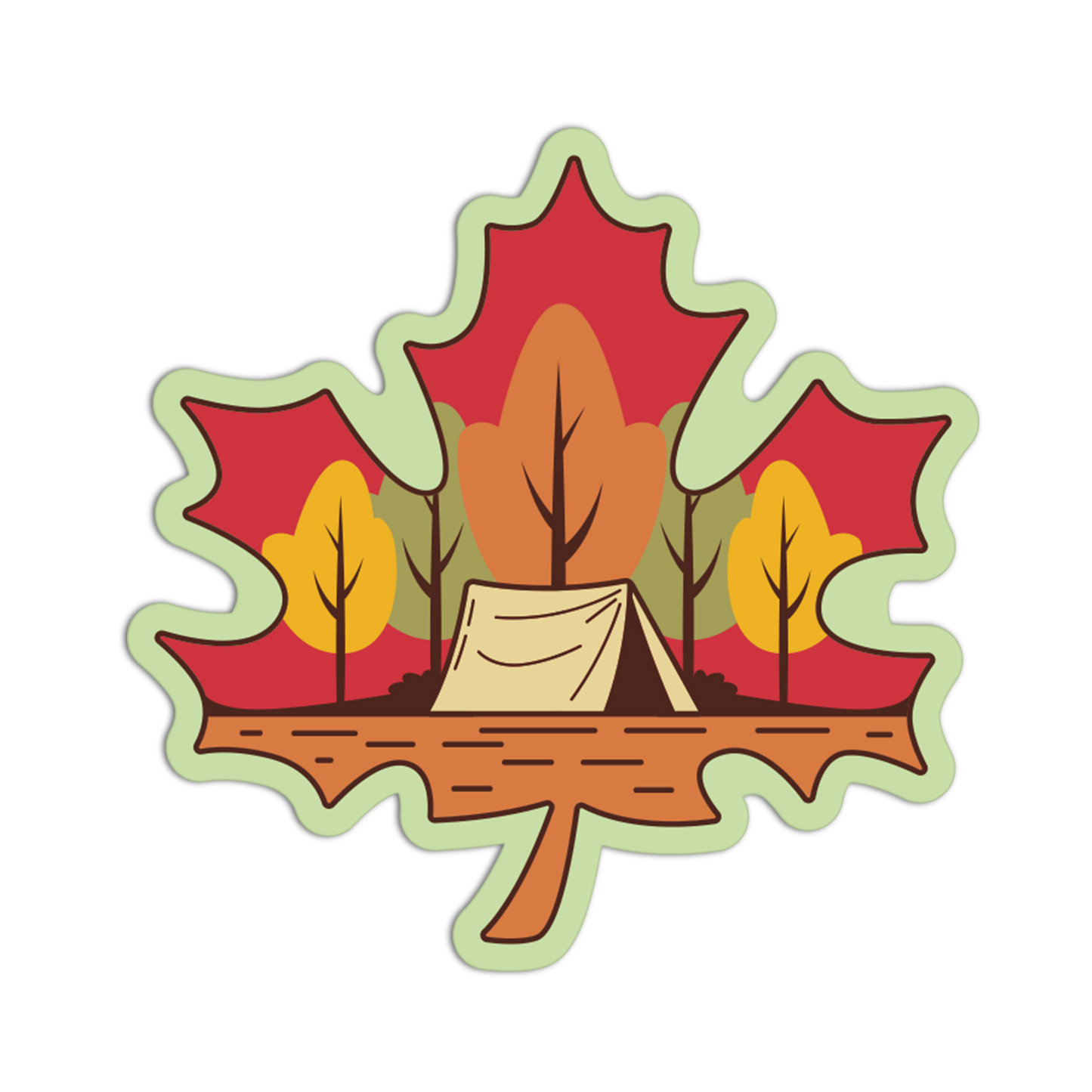 Leaf Tent Autumn Outdoor Sticker
