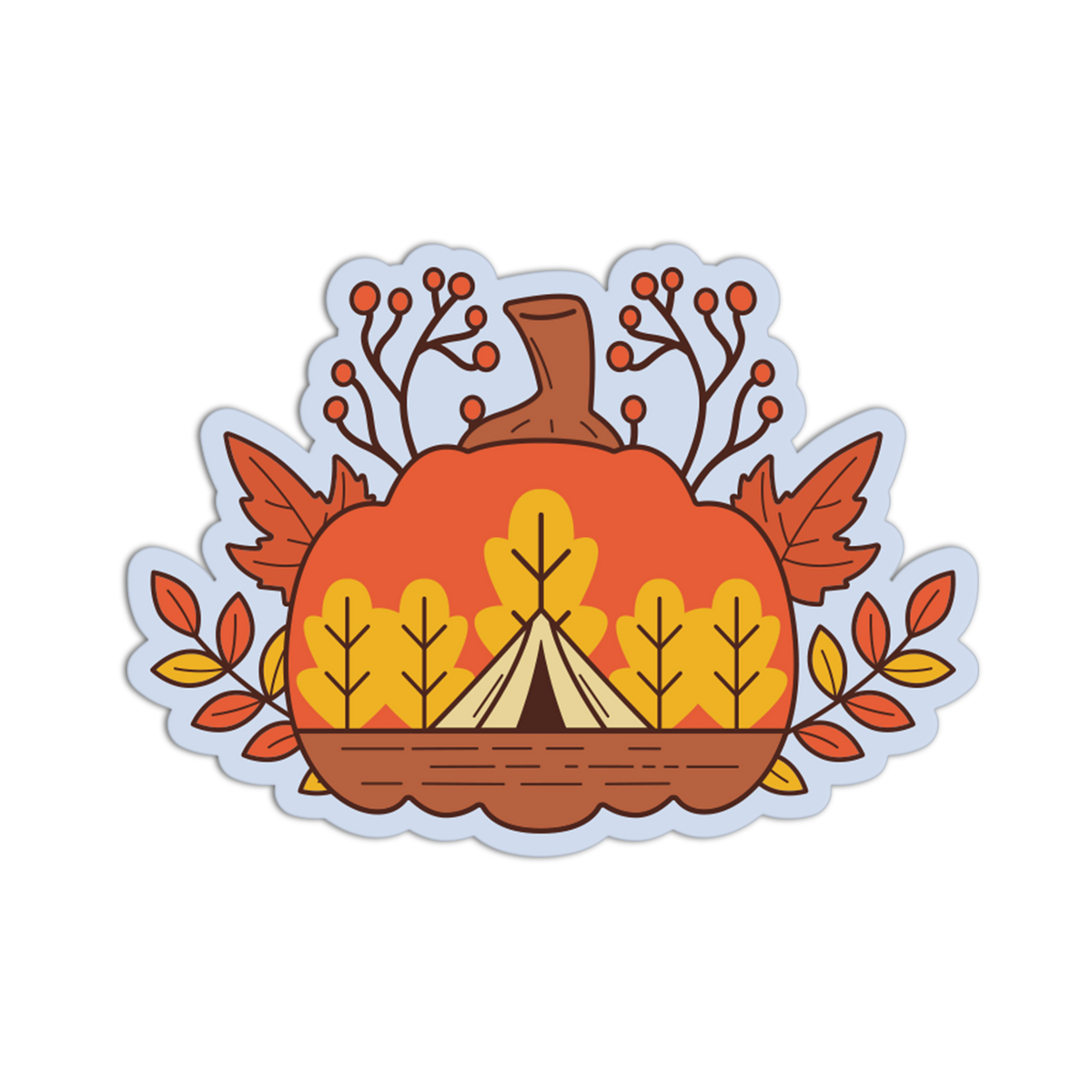 Pumpkin Camp Autumn Outdoor Sticker