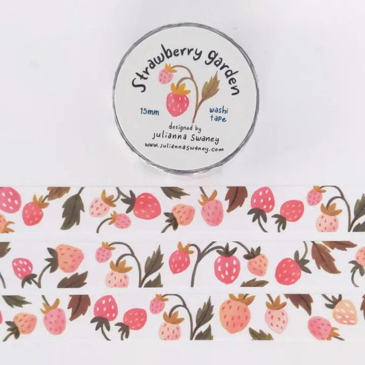 Washi tape with strawberry design on a white background