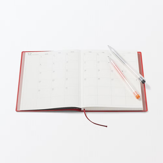 MUJI Red 2026 Monthly/Weekly Planner B6