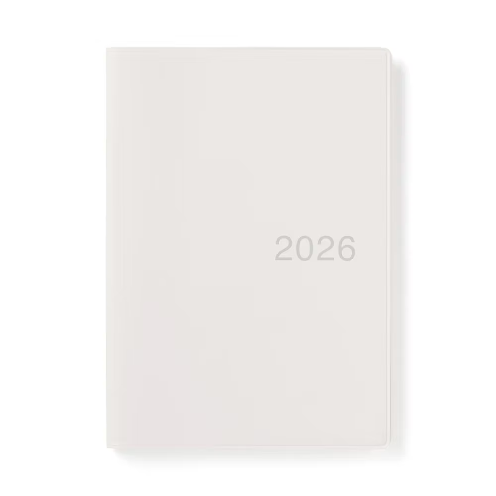 MUJI White Grey 2026 Monthly/Weekly Planner B6