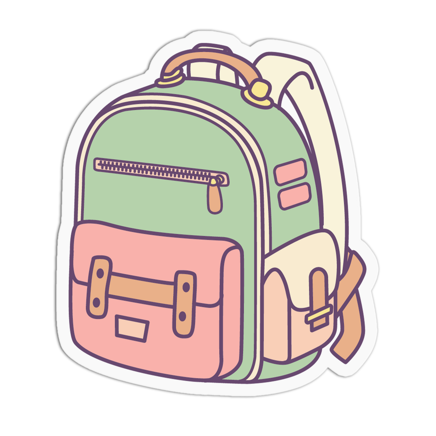 Green Pink Rucksack Bags Sticker