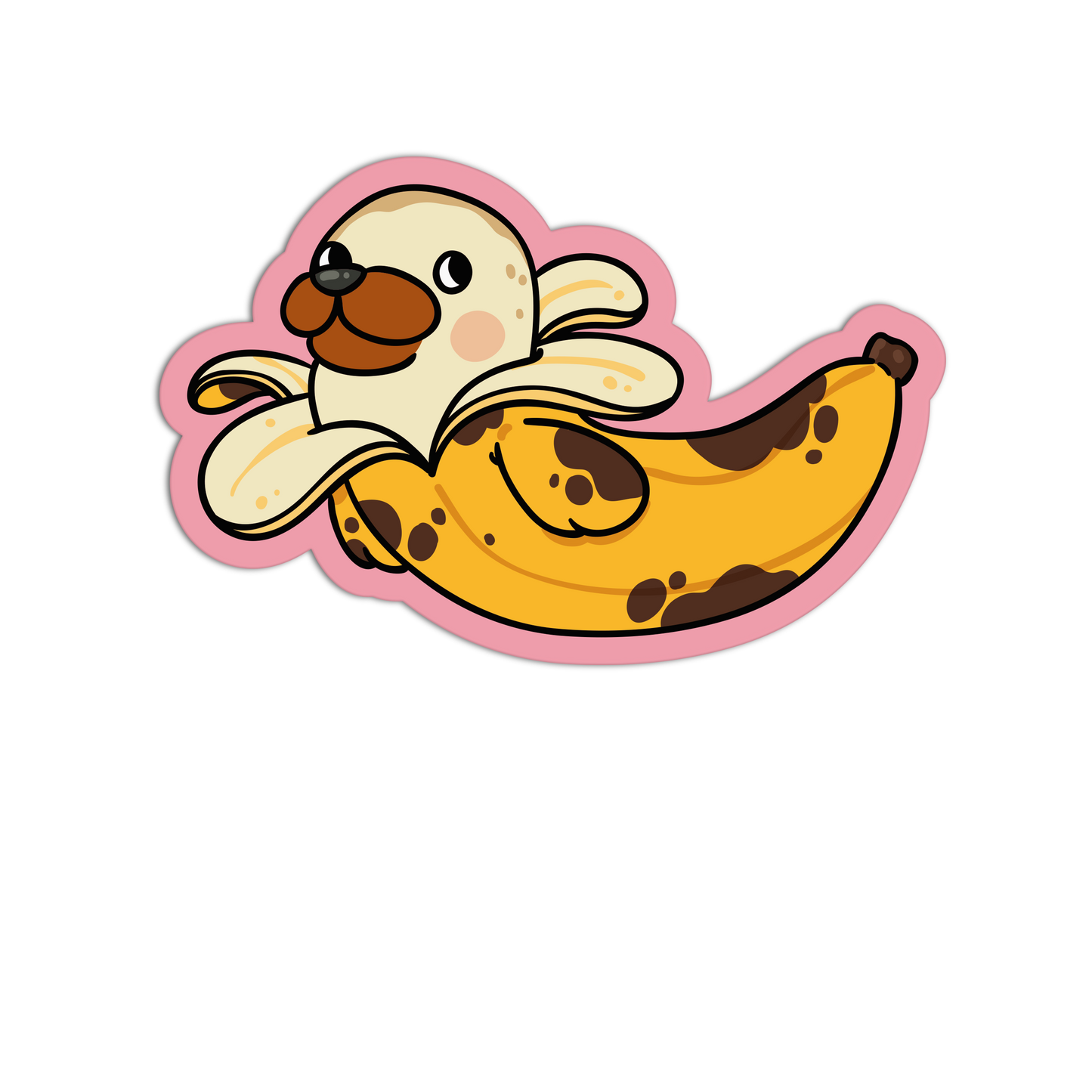 Cute Brown Seal Banana Animals Sticker