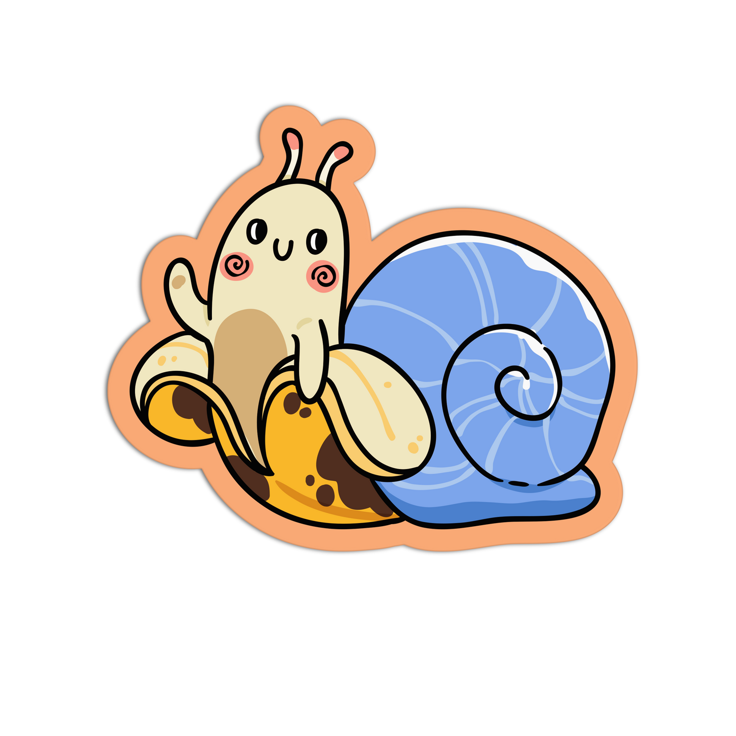 Blue Snail Shell Banana Animals Sticker