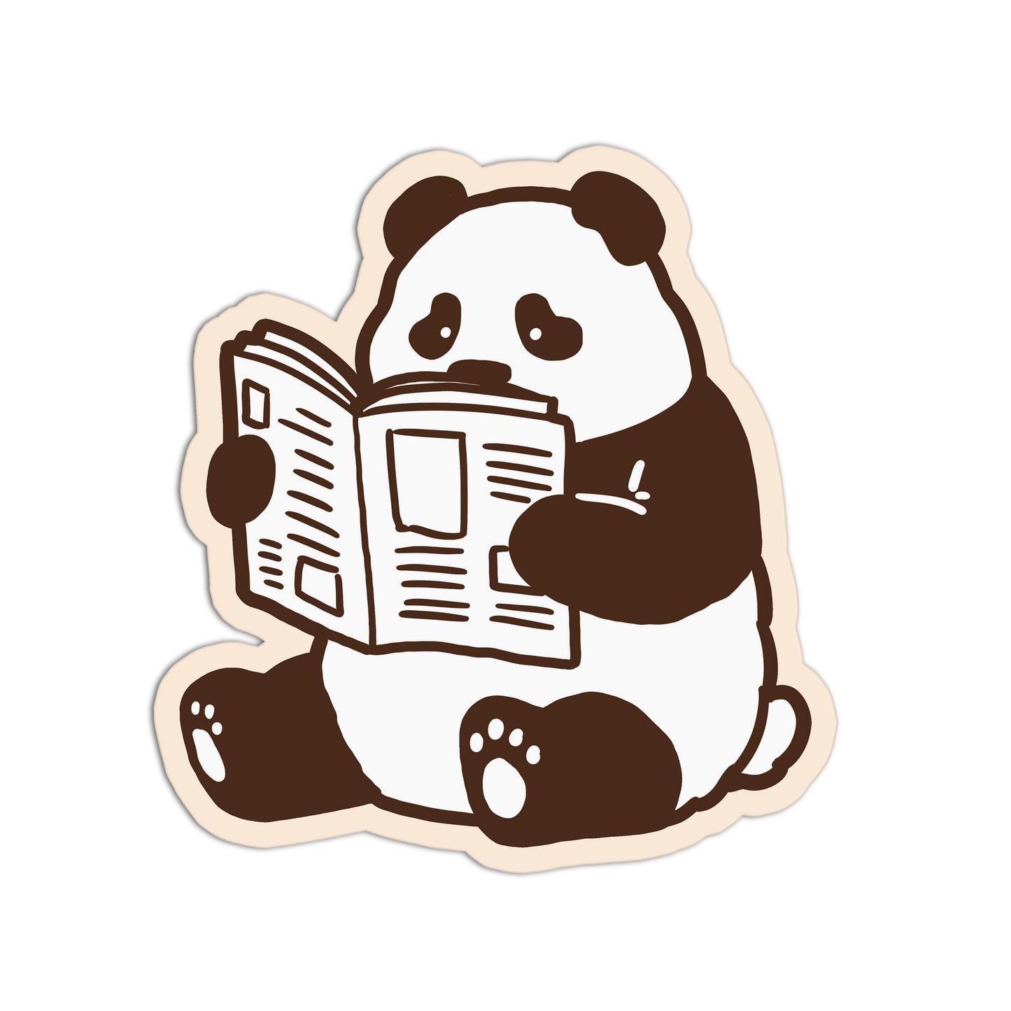 Newspaper Reading Panda Stickers