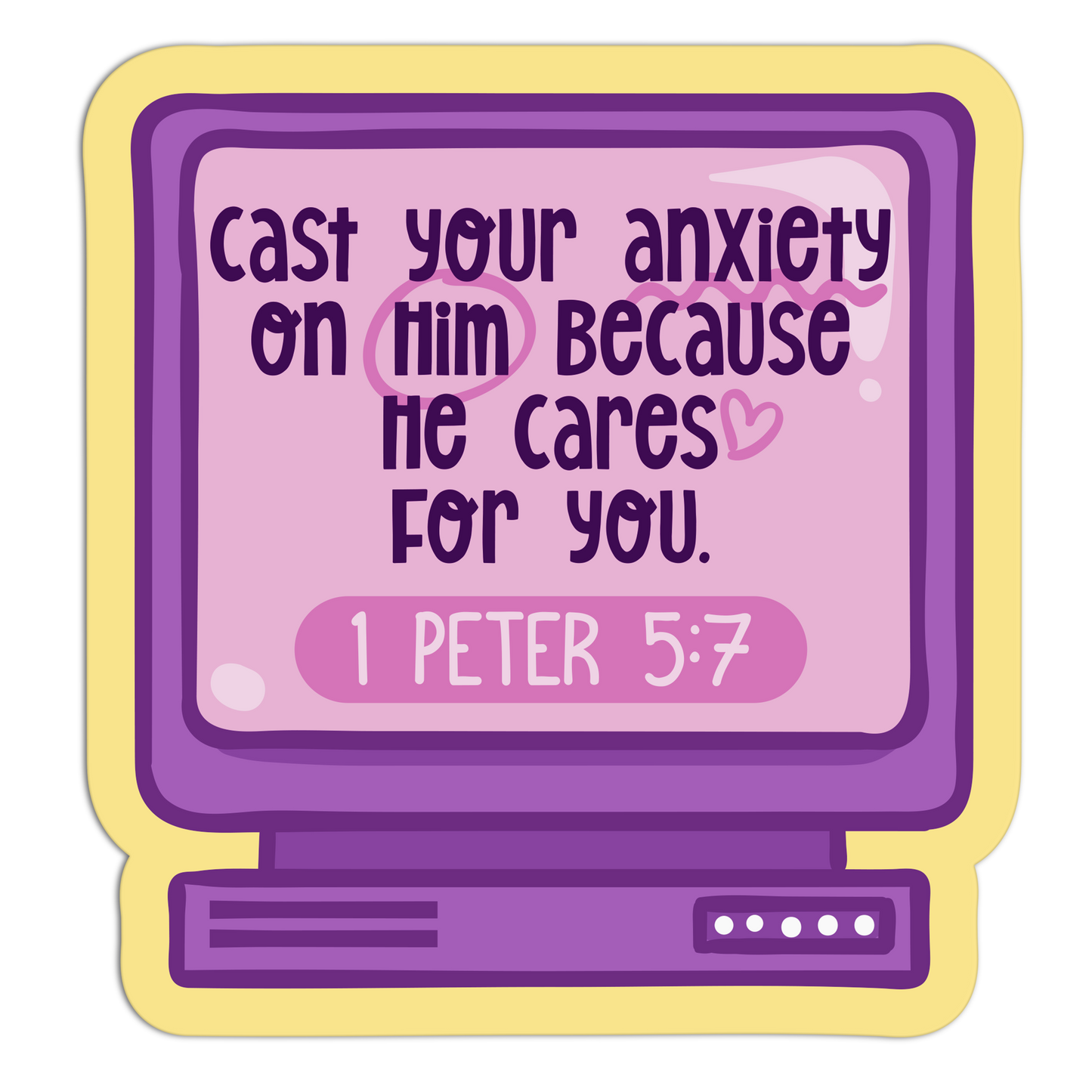 Cast Your Anxiety On Him Bible Verse Stickers