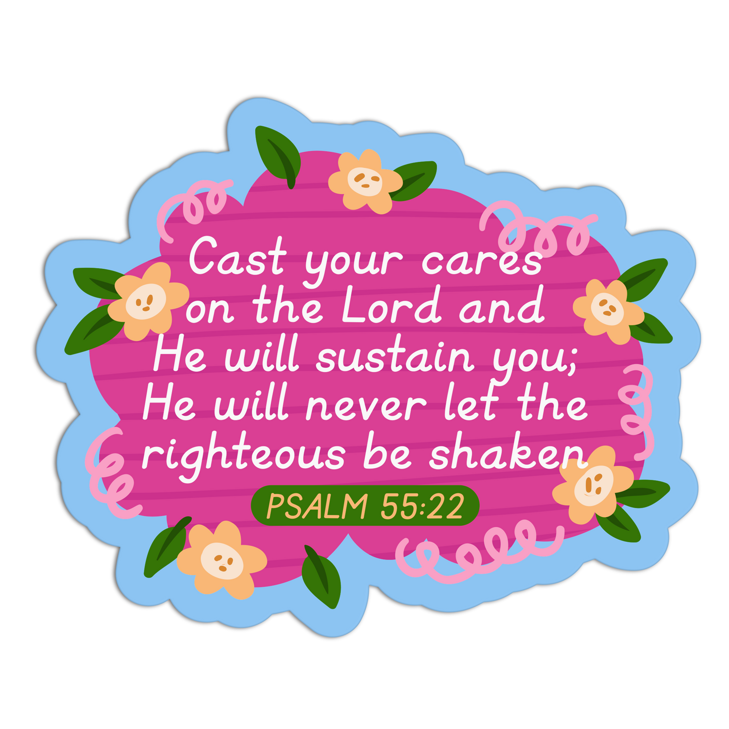 Cast Your Cares On The Lord Bible Verse Stickers