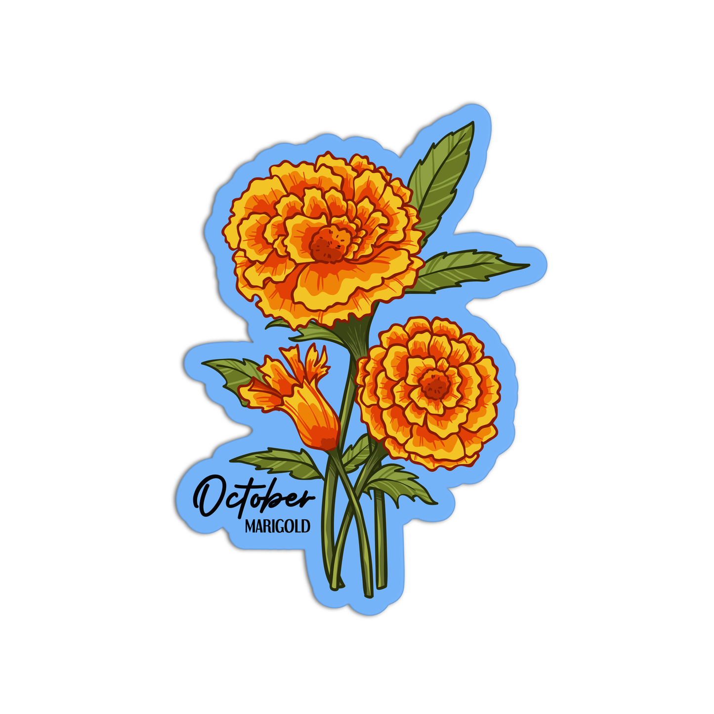 October Marigold Birthflower Sticker