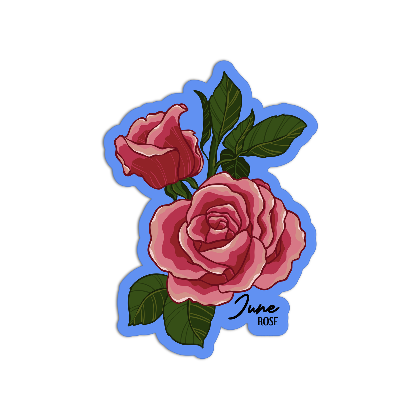 June Rose Birthflower Sticker