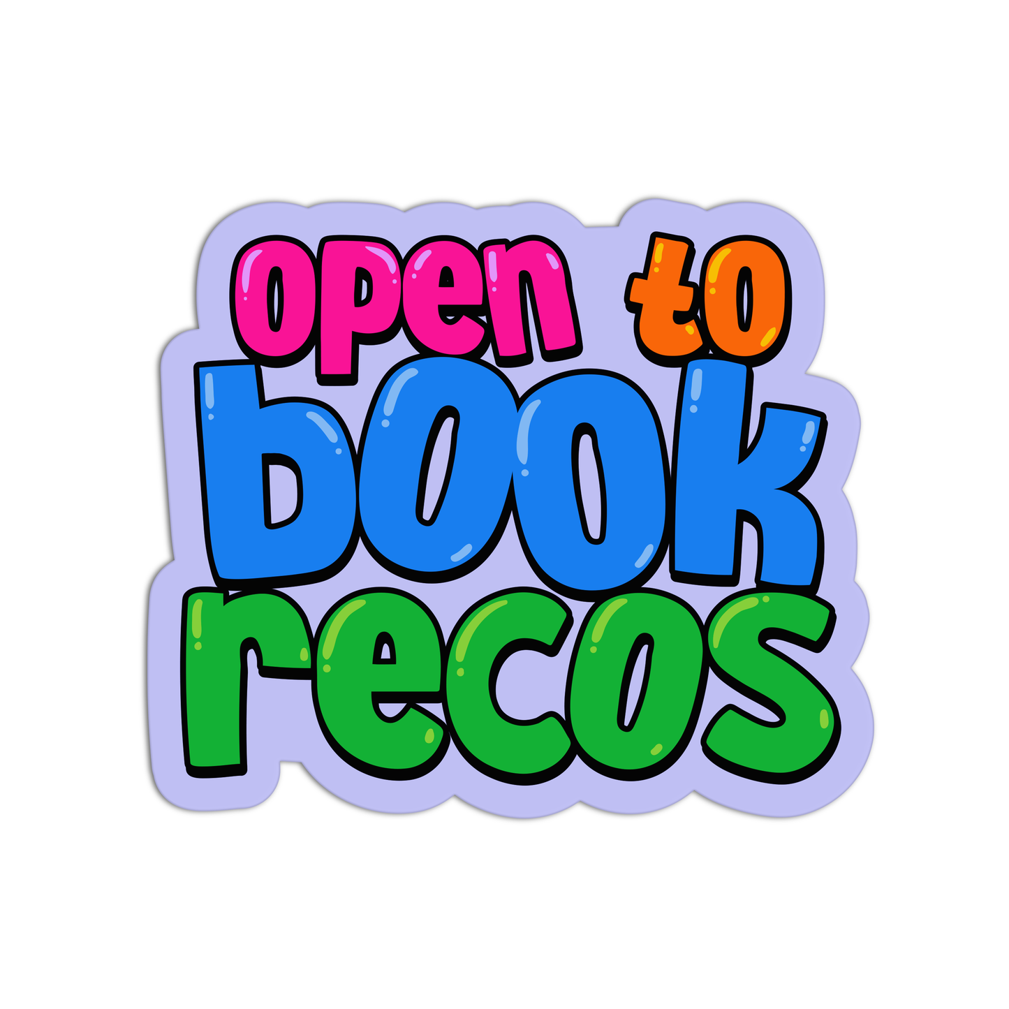 Open To Book Recos Books And Reading Stickers